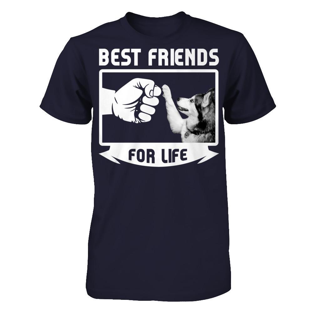 Dog - Best Friends For Life T-shirt Next Level - Unisex Fitted Tee Midnight Navy