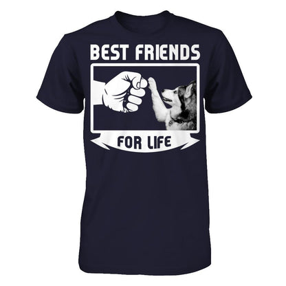 Dog - Best Friends For Life T-shirt Next Level - Unisex Fitted Tee Midnight Navy