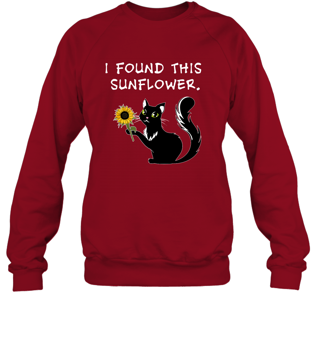 I Found This Sunflower Cat Shirt Sweatshirt Sweatshirt Cardinal Red