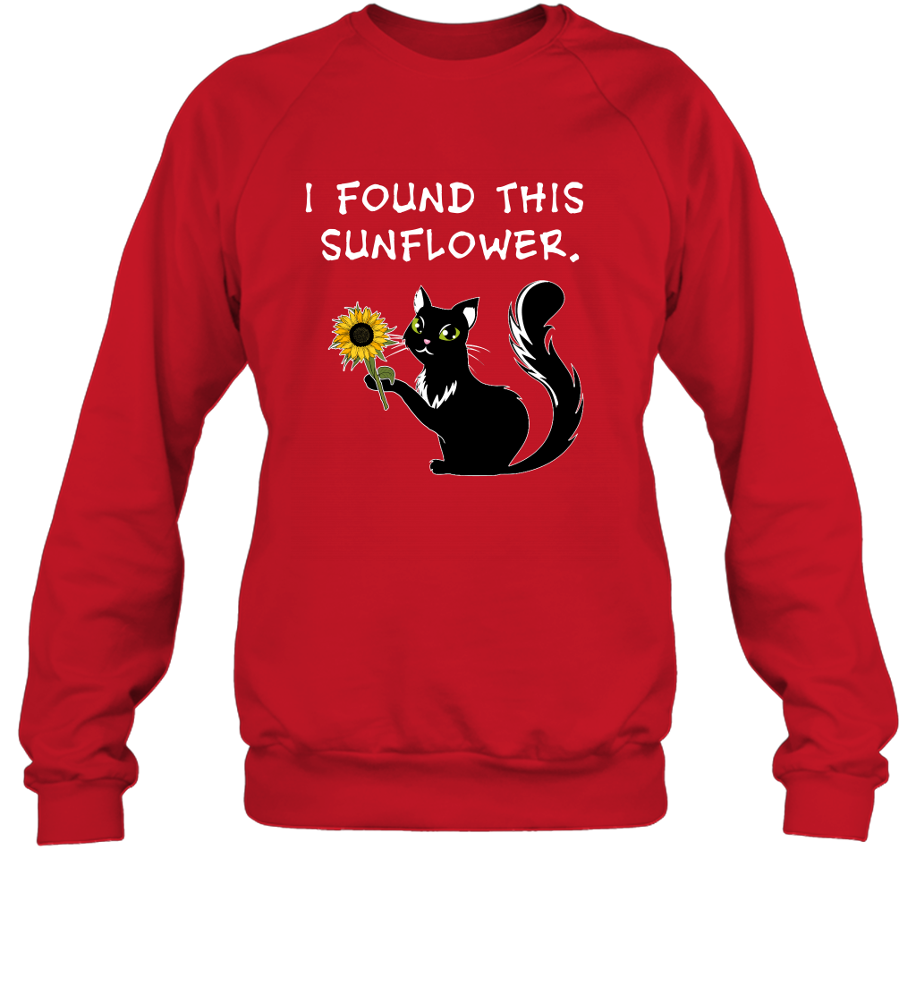I Found This Sunflower Cat Shirt Sweatshirt Sweatshirt Red