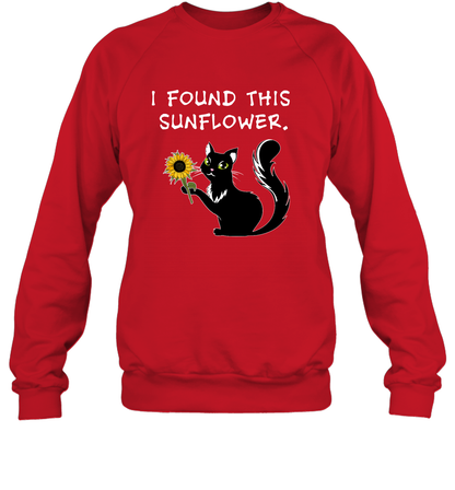 I Found This Sunflower Cat Shirt Sweatshirt Sweatshirt Red