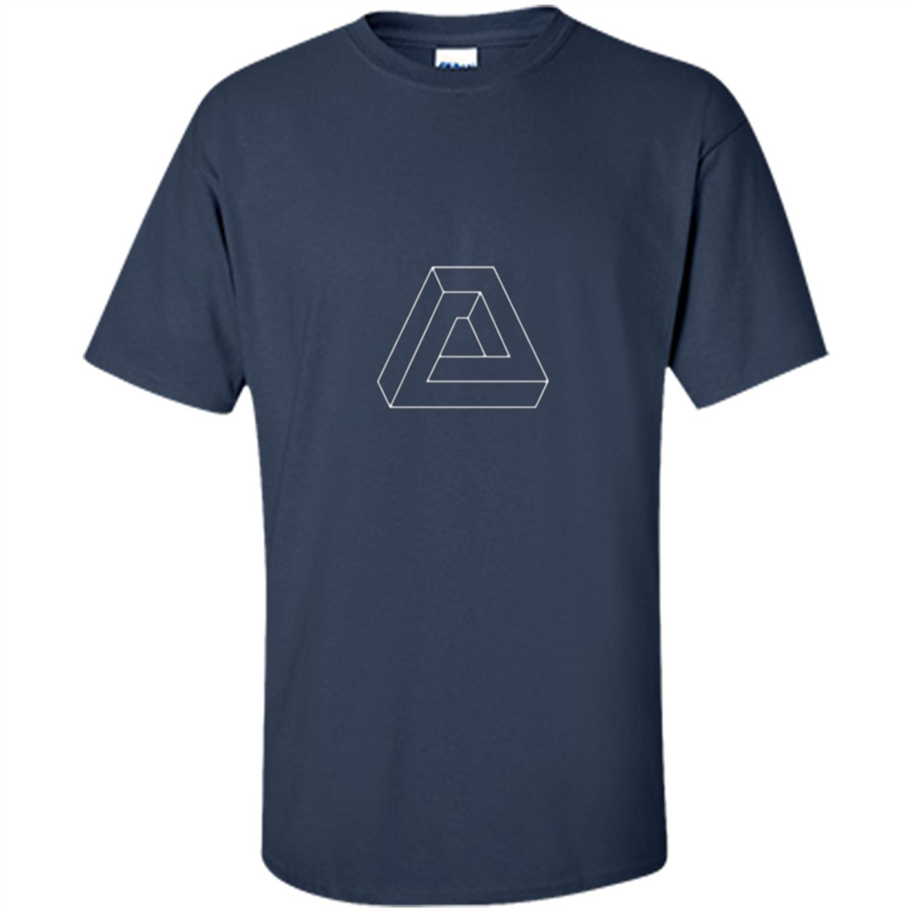 Optical Illusion - Impossible Figure T-shirt Navy