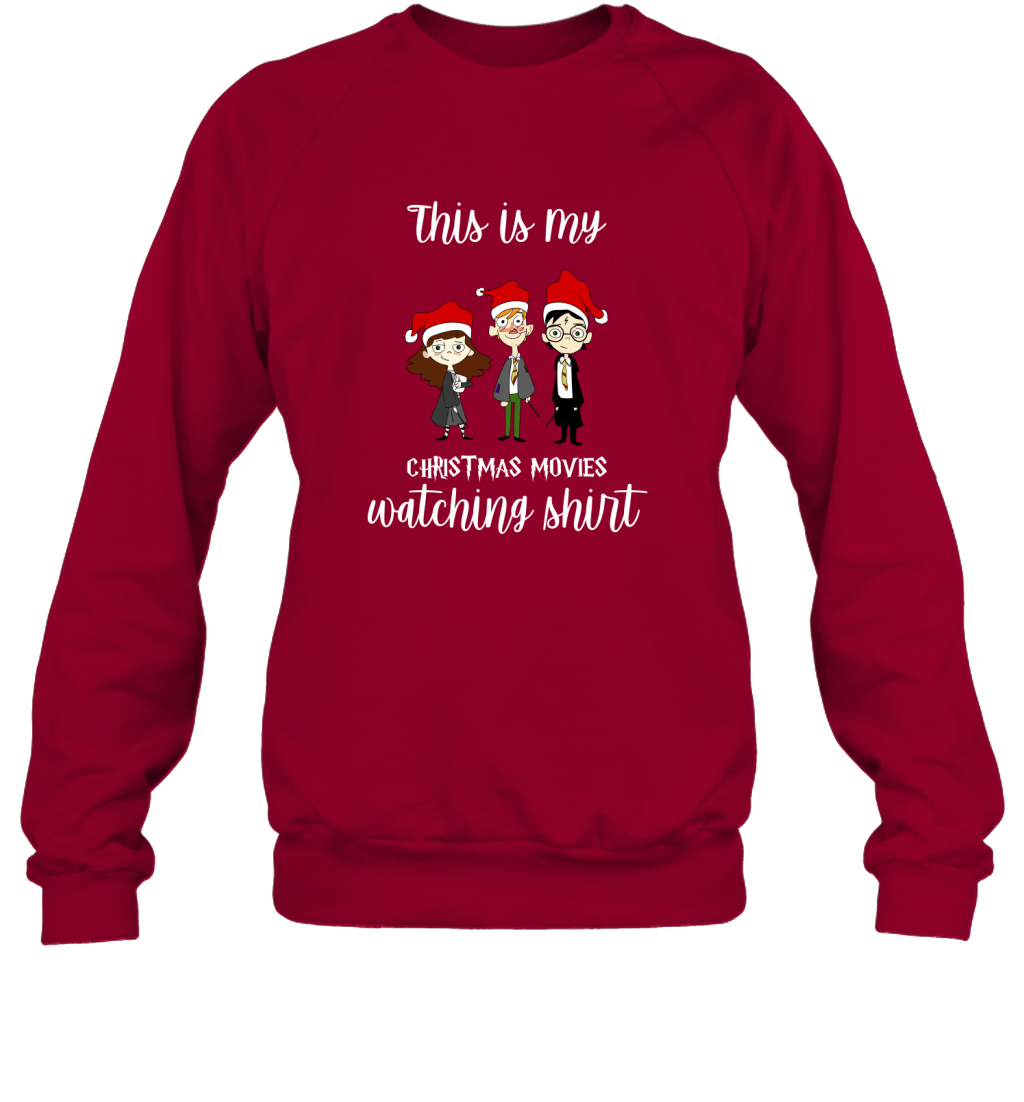 This Is My Christmas Movies Watching Shirt Harry Potter Fan Sweatshirt Sweatshirt Cardinal Red