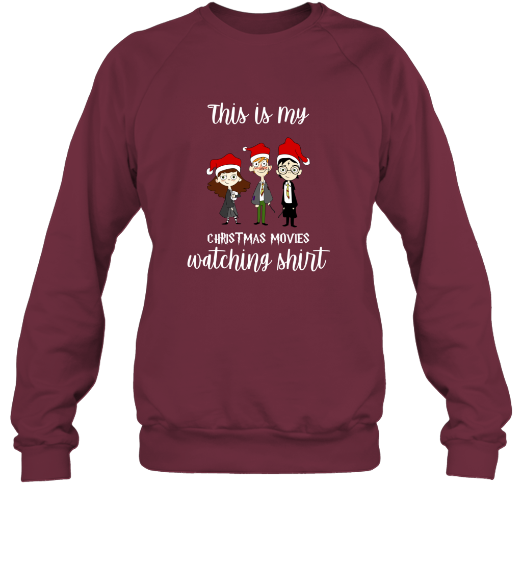 This Is My Christmas Movies Watching Shirt Harry Potter Fan Sweatshirt Sweatshirt Maroon