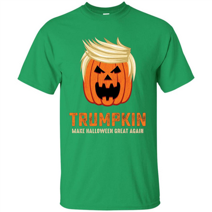 Halloween Trumpkin Funny T-Shirt Make Halloween Great Again Irish Green