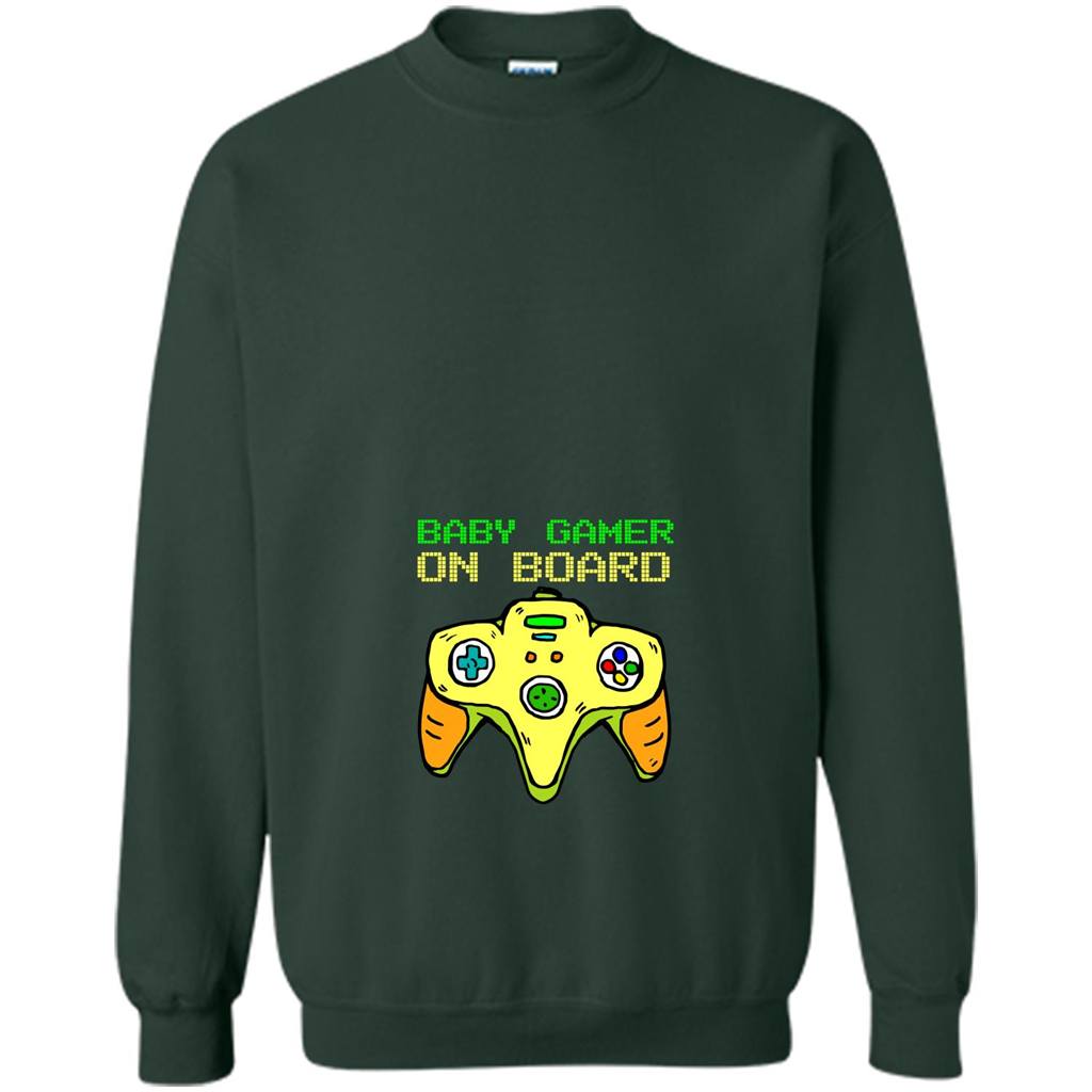 Pregnancy & Birth T-shirt Baby Gamer On Board Forest Green