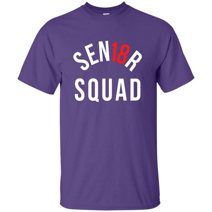 Sen18r Senior Squad Red Class of 2018 T-Shirt Purple