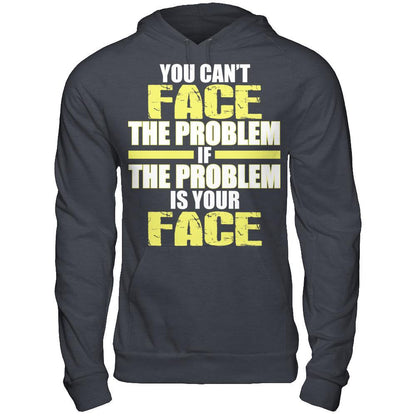 You Can't Face The Problem If The Problem Is Your Face Gildan - Pullover Hoodie Dark Heather