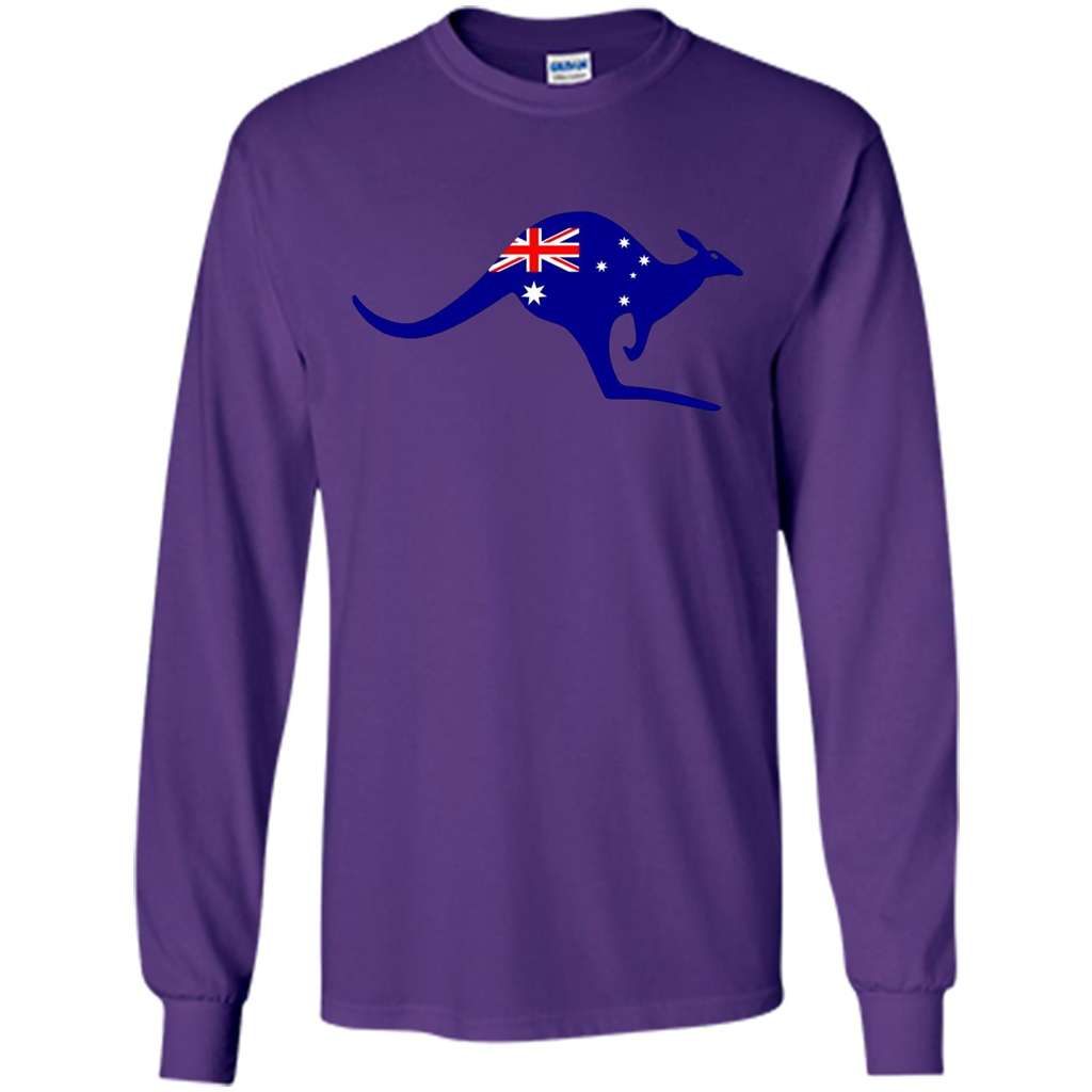Australian Flag Kangaroo T-shirt Australia Vacation T-shirt Purple