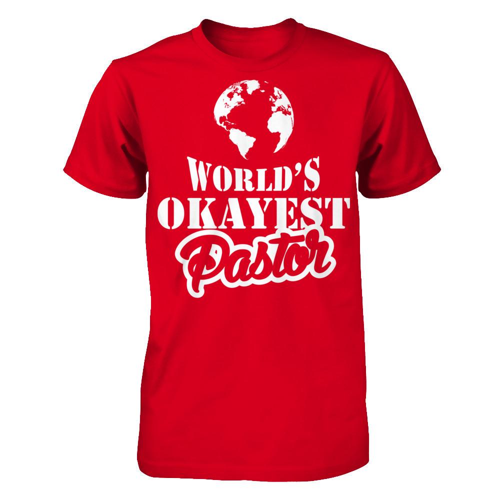 World's Okayest Pastor Next Level - Unisex Fitted Tee Red
