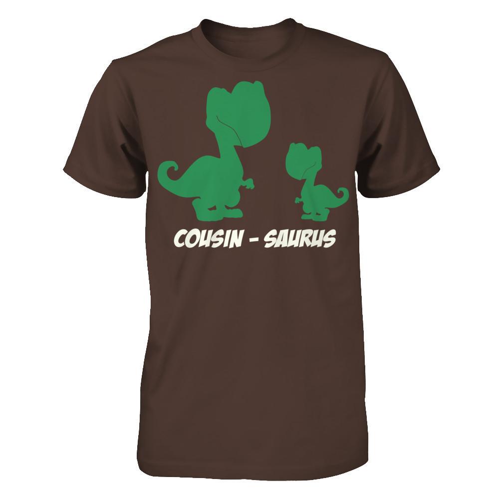 Dino Family T-shirt Cousin-Saurus Gildan - Short Sleeve Tee Dark Chocolate
