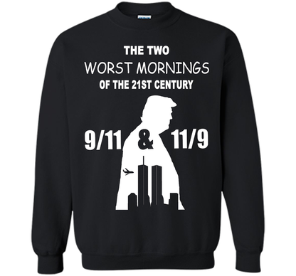 The Two Worst Mornings Of The 21st Century 9/11 And 11/9 T-shirt Black