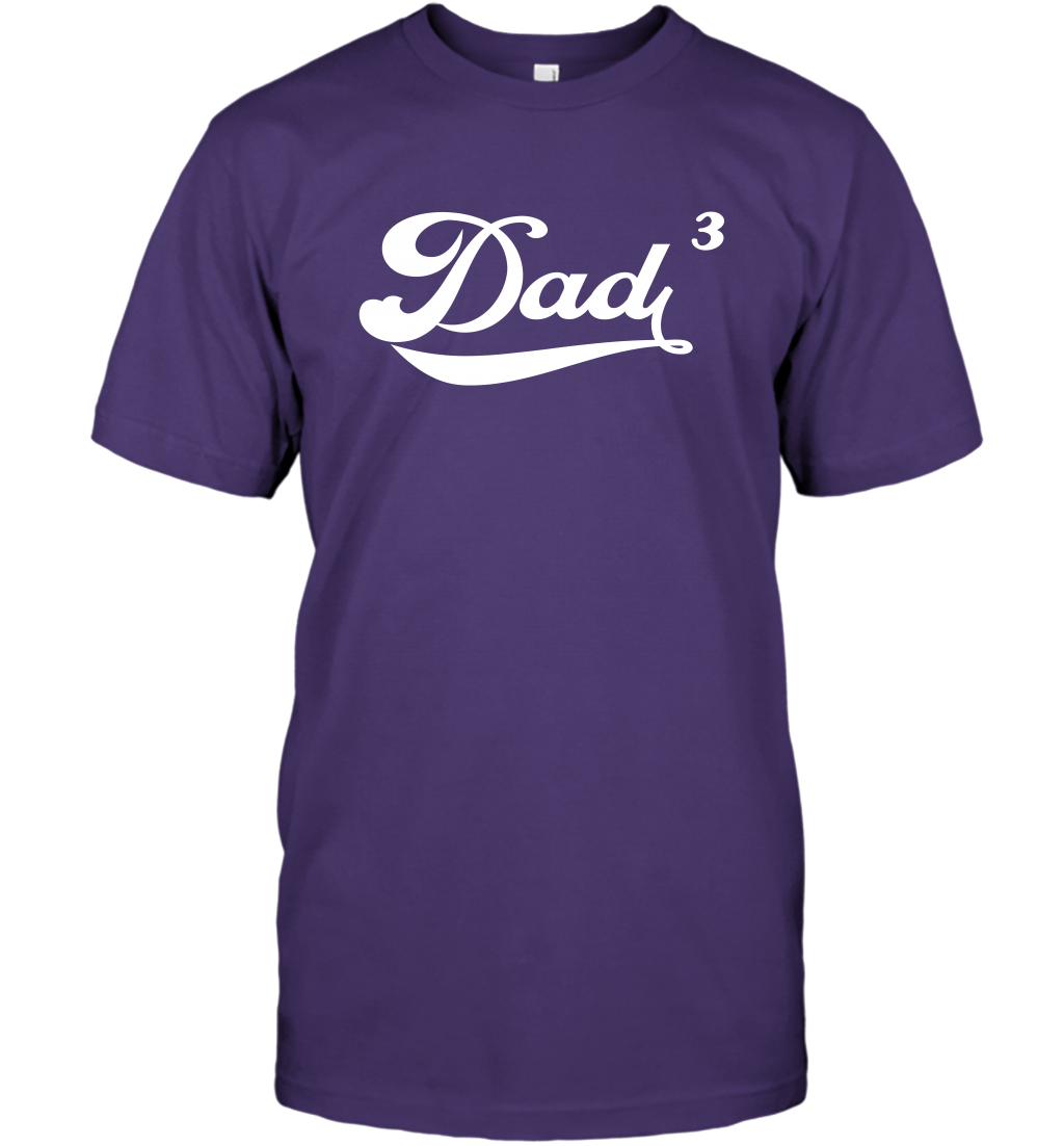 Dad 3 Cubed Dad To The Third Power Three Kids Shirt T-Shirt T-Shirt Purple