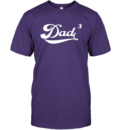Dad 3 Cubed Dad To The Third Power Three Kids Shirt T-Shirt T-Shirt Purple