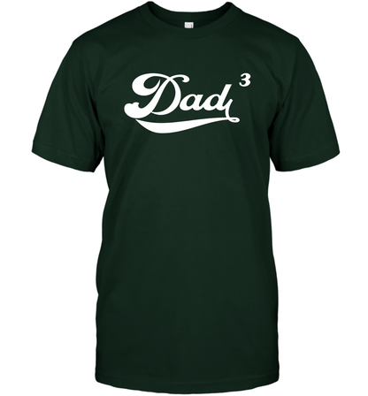Dad 3 Cubed Dad To The Third Power Three Kids Shirt T-Shirt T-Shirt Forest Green