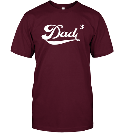 Dad 3 Cubed Dad To The Third Power Three Kids Shirt T-Shirt T-Shirt Maroon