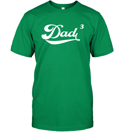Dad 3 Cubed Dad To The Third Power Three Kids Shirt T-Shirt T-Shirt Irish Green