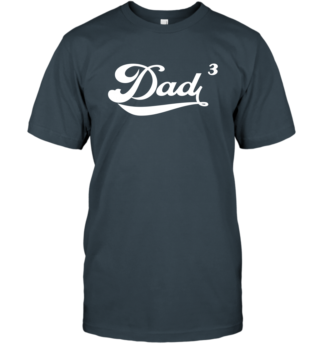 Dad 3 Cubed Dad To The Third Power Three Kids Shirt T-Shirt T-Shirt Charcoal
