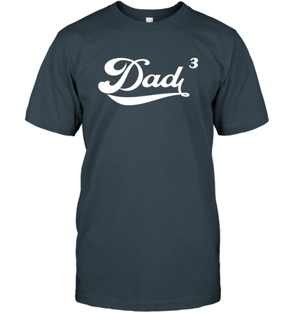 Dad 3 Cubed Dad To The Third Power Three Kids Shirt T-Shirt T-Shirt Charcoal