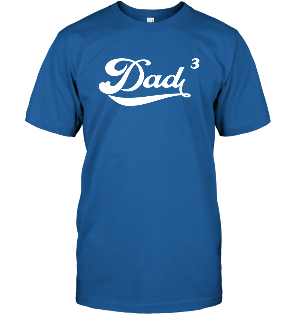 Dad 3 Cubed Dad To The Third Power Three Kids Shirt T-Shirt T-Shirt Royal