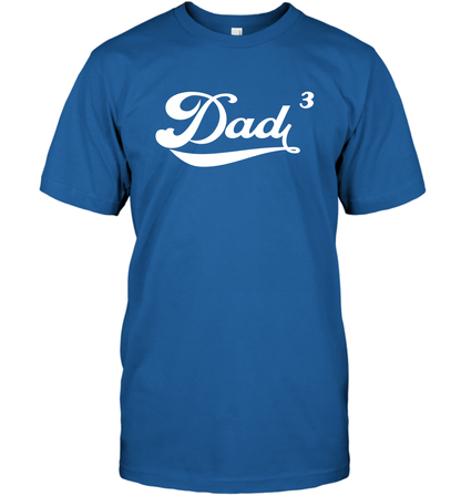 Dad 3 Cubed Dad To The Third Power Three Kids Shirt T-Shirt T-Shirt Royal