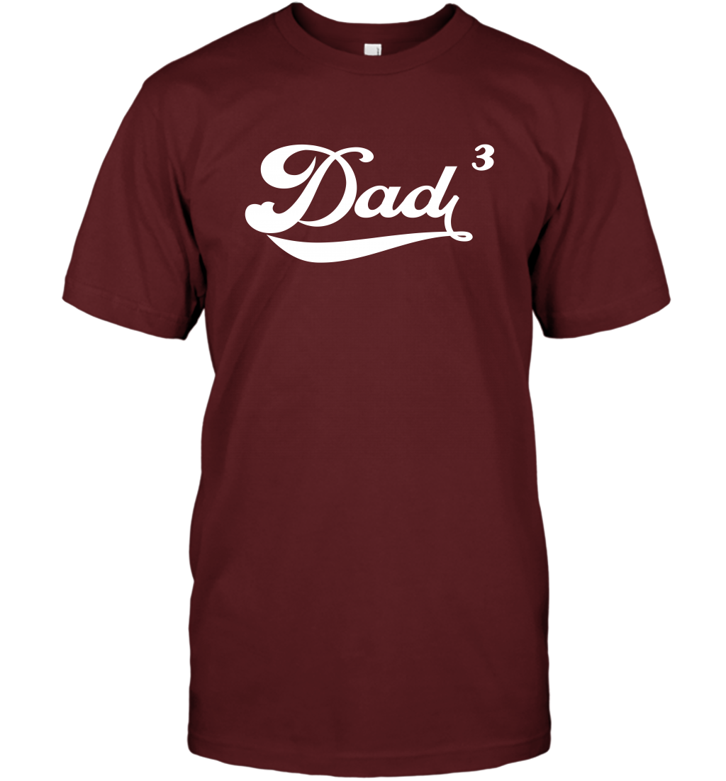Dad 3 Cubed Dad To The Third Power Three Kids Shirt T-Shirt T-Shirt Cardinal