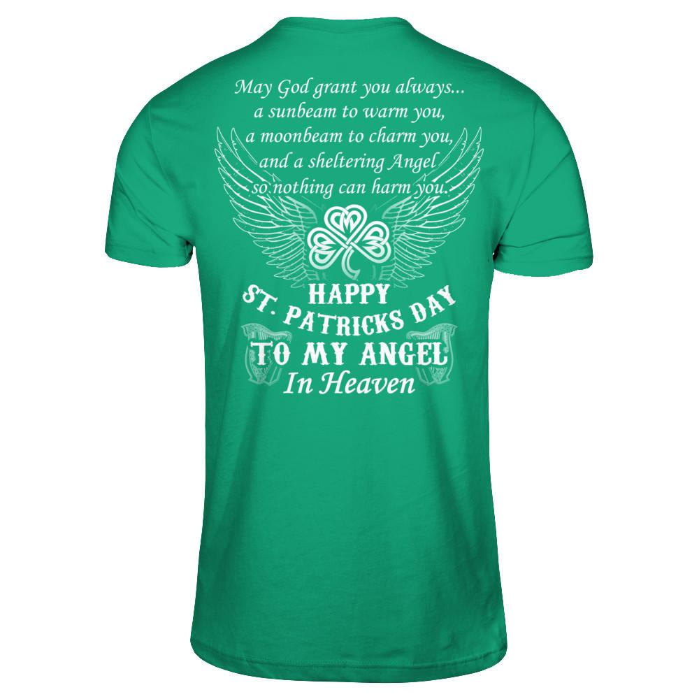 Happy St.Patricks Day To My Angel In Heaven T-shirt Gildan - Short Sleeve Tee Kelly Green