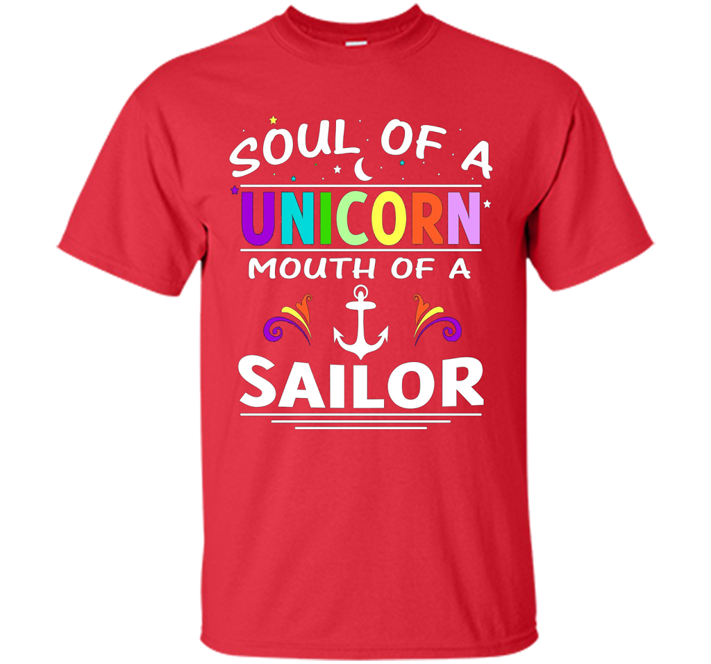 Soul Of A Unicorn Mouth Of A Sailor T-shirt Red