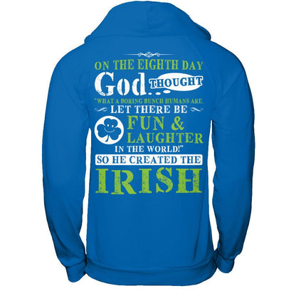 Let There Be Fun & Laughter In The World - So God Created The Irish Gildan - Pullover Hoodie Royal