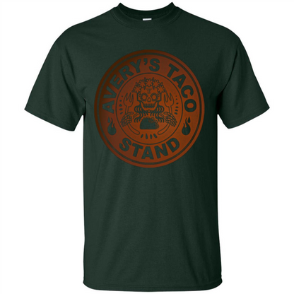 Avery's Taco Stand Bronze T-shirt Forest Green
