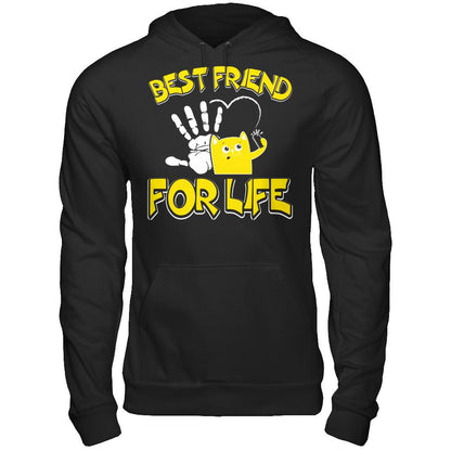 Cat - Best Friends For Life T-shirt Gildan - Pullover Hoodie Black