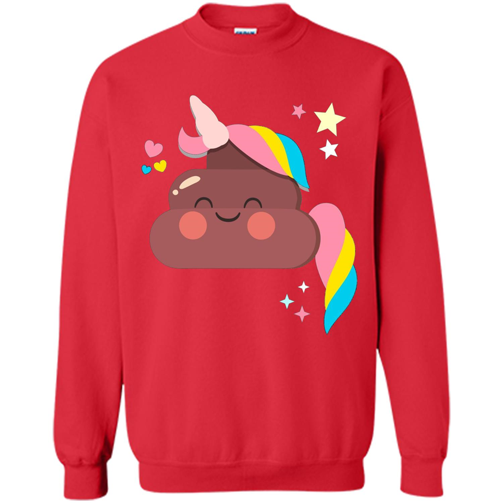 Emoji Happy Unicorn Poop Funny T-shirt Red