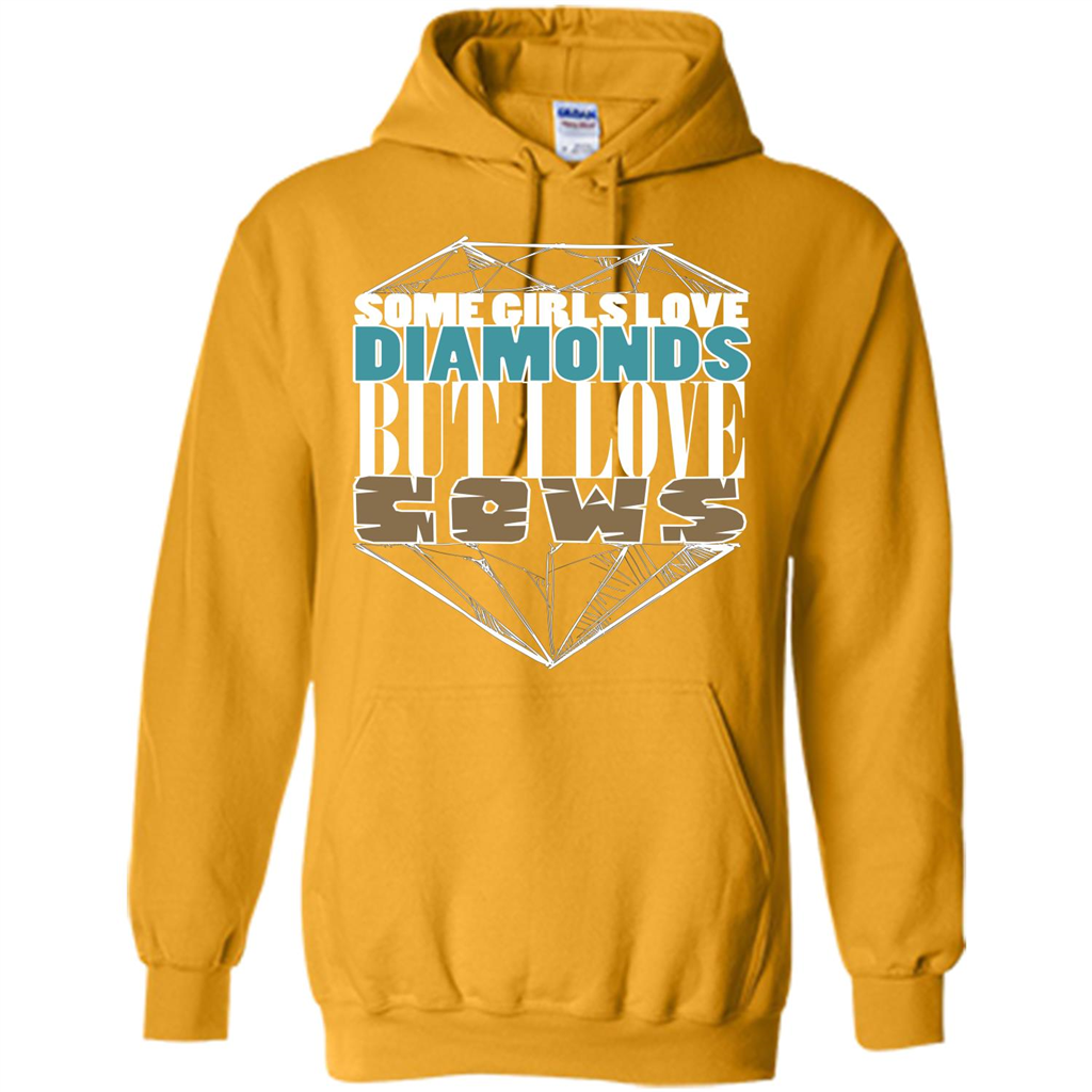 Cow Lovers T-shirt Some Girls Love Diamond But I Love Cows Gold