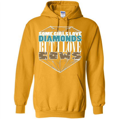 Cow Lovers T-shirt Some Girls Love Diamond But I Love Cows Gold