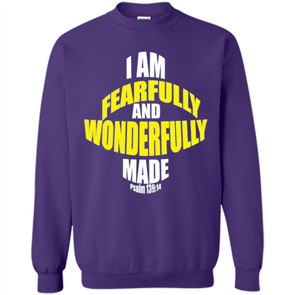 Fearfully And Wonderfully Made Christian T-Shirt Purple