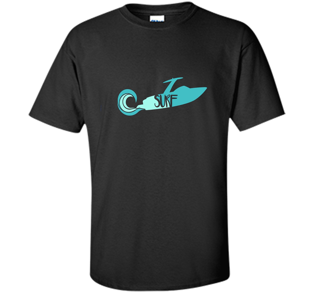 Wakesurf Boat With Retro Wave T-shirt Royal