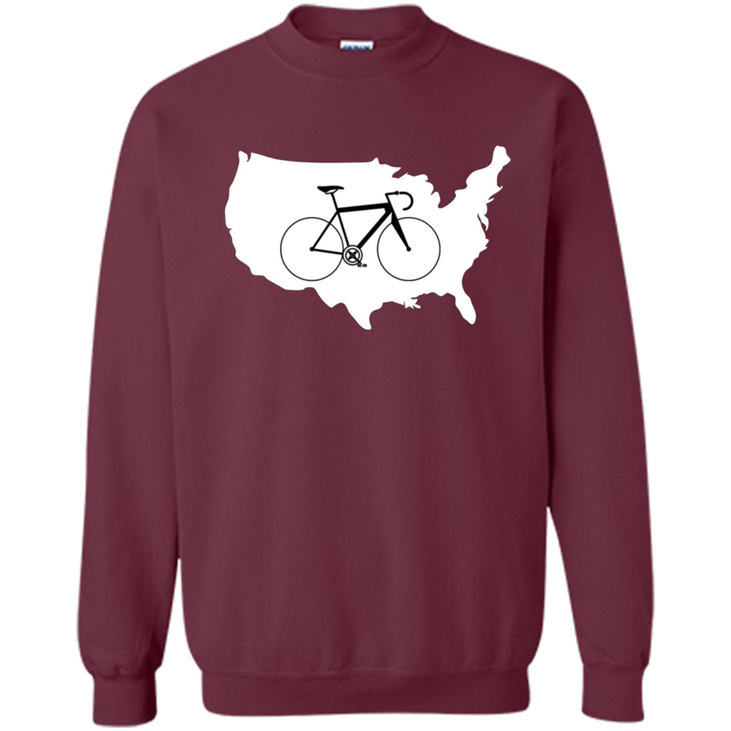 Bicycle America T-shirt USA States Road Bike Maroon