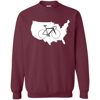 Bicycle America T-shirt USA States Road Bike Maroon