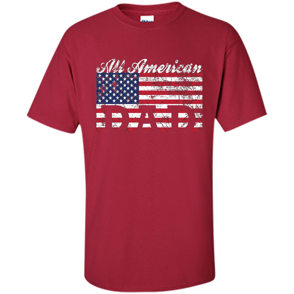 Fathers Day T-shirt All American Dad American Flag Cardinal