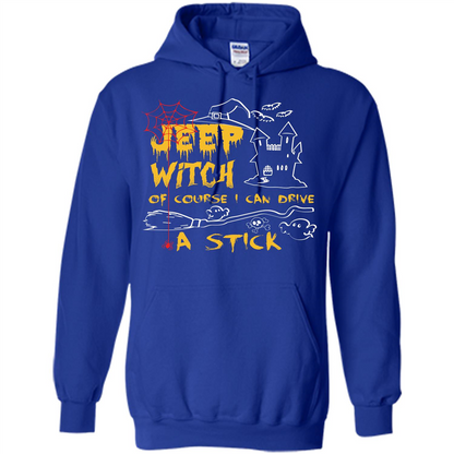 Halloween T-shirt Jeep Witch Of Course I Can Drive A Stick T-shirt Royal