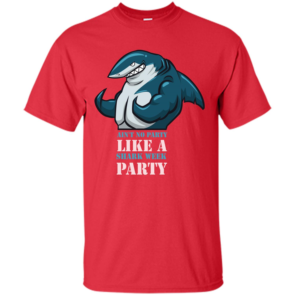 Shark T-shirt Ain't No Party Like A Shark Week Party Red