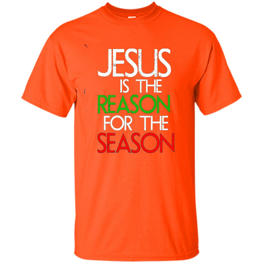 Jesus Is The Reason For The Season Christmas Christian T-Shirt Orange