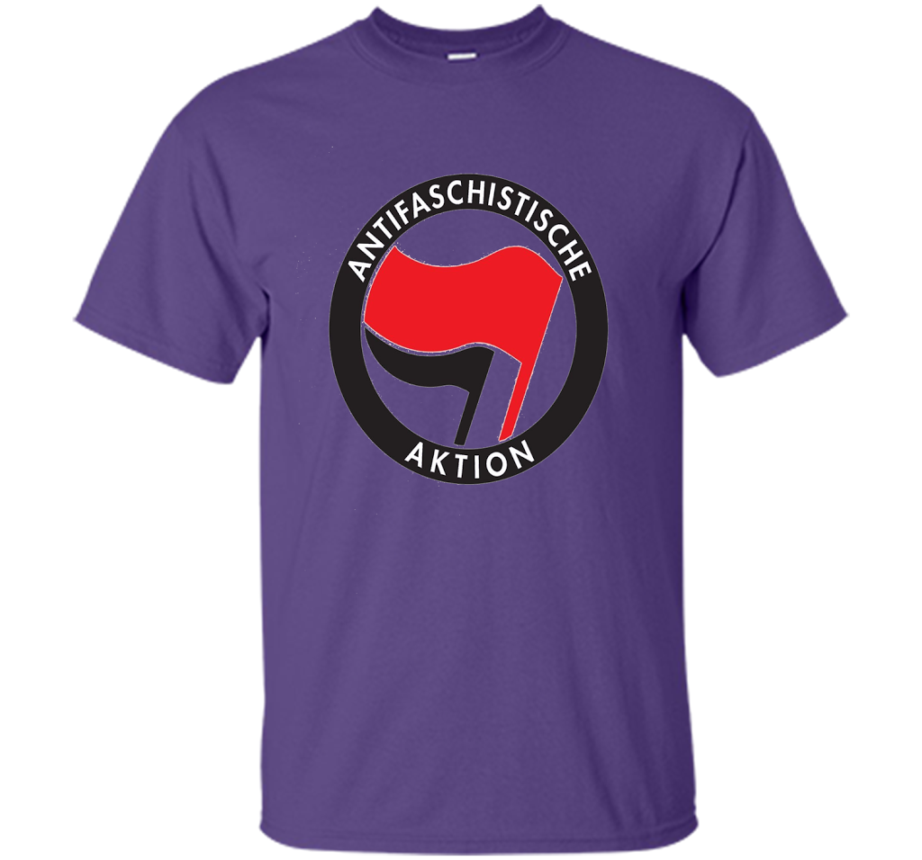 Antifa Logo Antifa Flag Anti Fascist T-shirt Purple