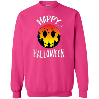 Cute Halloween T-shirt Spooky Camp Happy Face Emoji T-shirt Heliconia