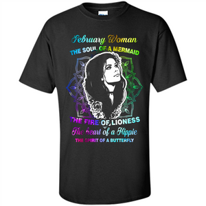 February Woman T-shirt The Heart Of A Hippie