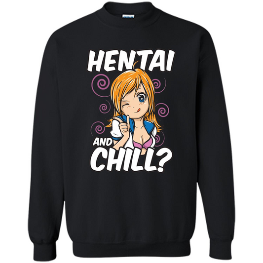 Anime Hentai and Chill T-Shirt Black