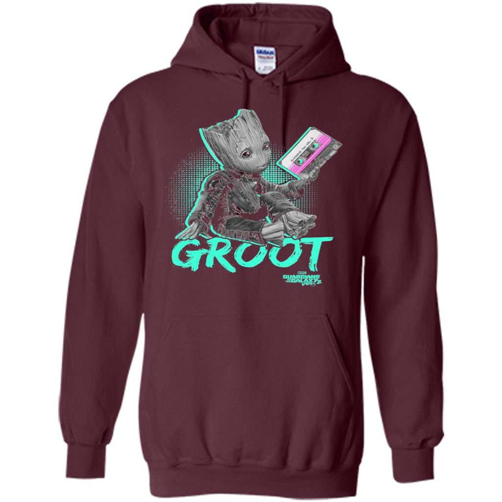 Marvel Groot Guardians of Galaxy 2 Mix Tape Graphic T-Shirt Maroon