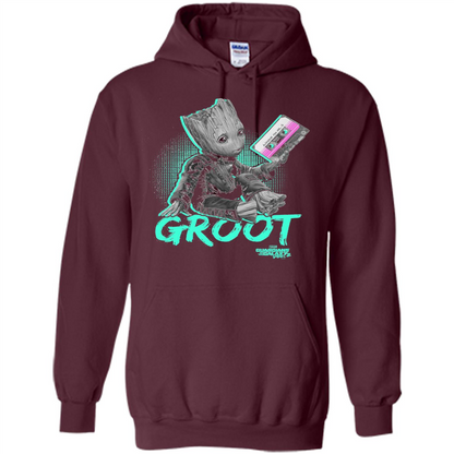 Marvel Groot Guardians of Galaxy 2 Mix Tape Graphic T-Shirt Maroon