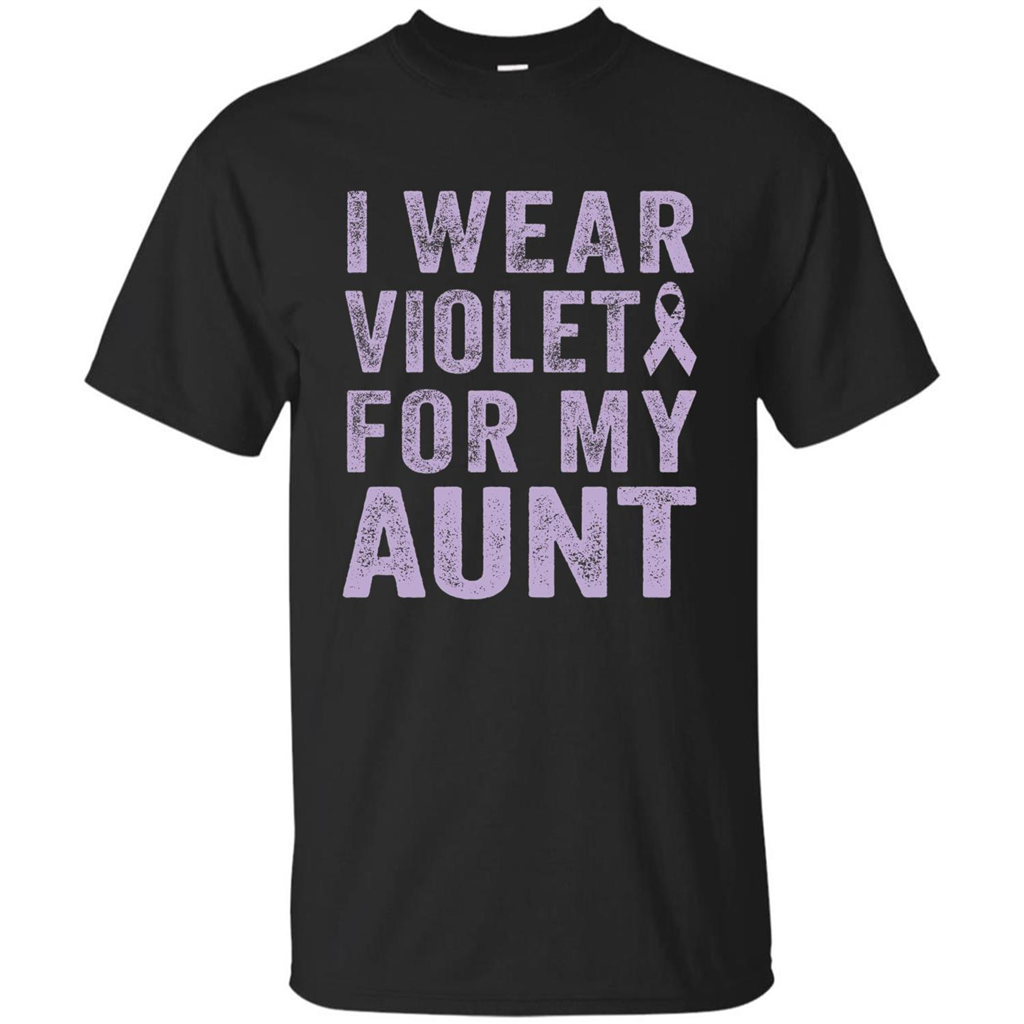 Cancer Awareness T-shirt I Wear Violet For My Aunt T-shirt Black