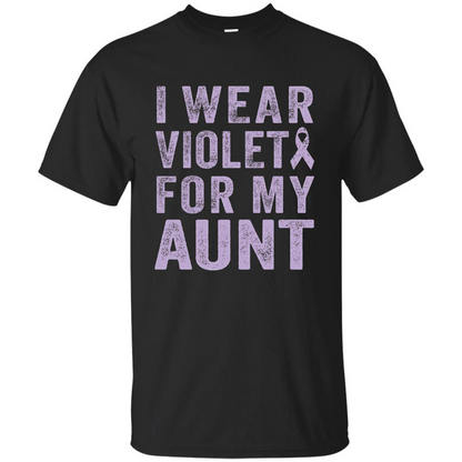 Cancer Awareness T-shirt I Wear Violet For My Aunt T-shirt Black